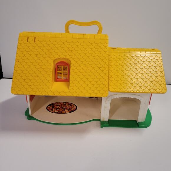 Playskool Hasbro Weebles Wobbles Cottage House Vintage 1973 Yellow White - Picture 2 of 15